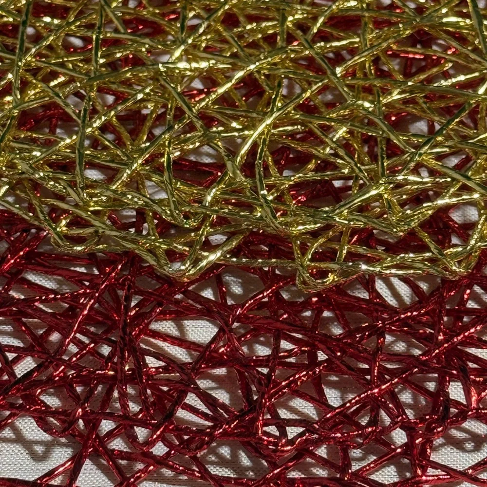 Home Collection Set Red or Set Golden Decorative Placemats.